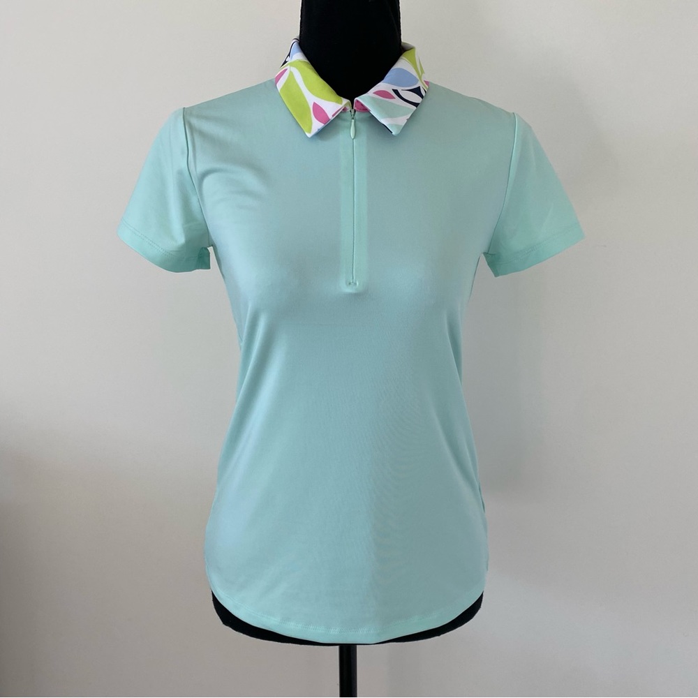 Tommy Bahama Women’s NWT Golf Tropical Collar Front Zip Polo T-shirt Shirt XS